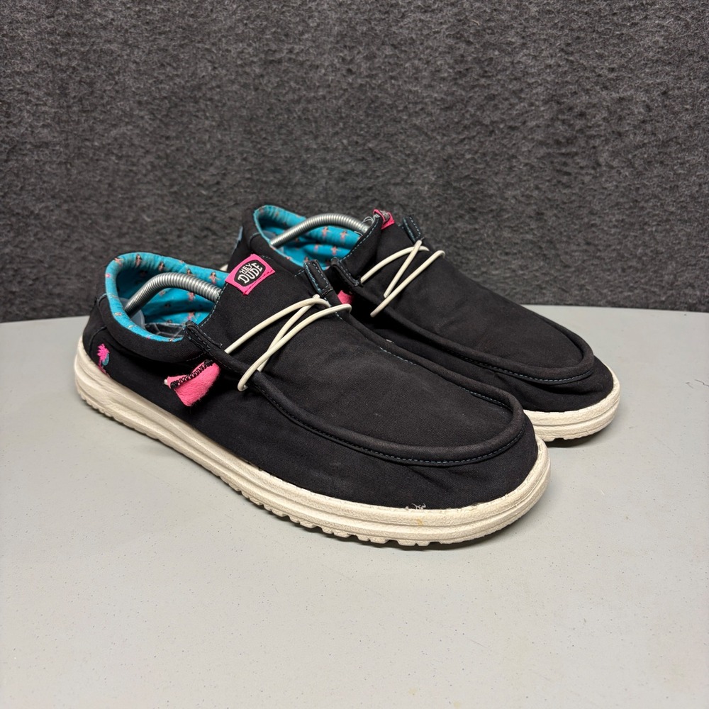 Hey Dude Wally Spring Breakr Pool Party Mens 13 Black Fuchsia 40973-085 Loafers
